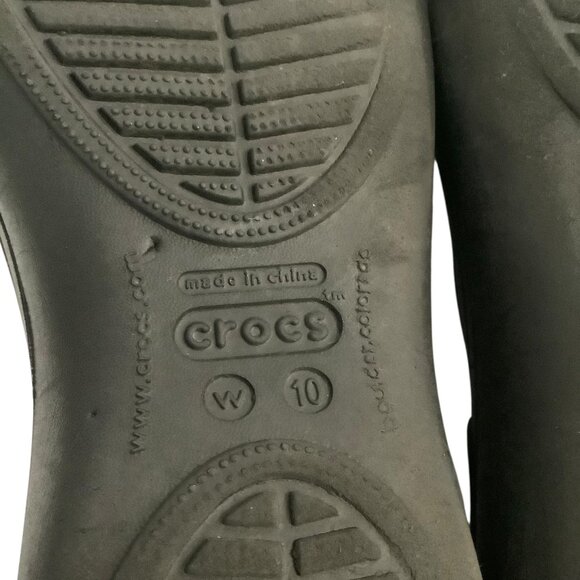 Crocs Black Thea Slingback Slip On Ballet Flat Sandals Shoes Women Size 10 - Picture 3 of 8